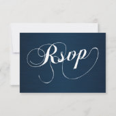 Charming Star Struck Wedding | Navy Blue RSVP Kaartje (Achterkant)