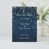 Charming Star Struck Wedding | Navy Blue Save The Date (Staand voorkant)