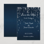 Charming Star Struck Wedding | Navy Blue Save The Date (Voorkant / Achterkant)