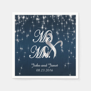 Charming Star Struck Wedding   Navy Blue Servet