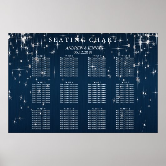 Charming Star Struck Wedding - Seating Chart Poster (Voorkant)