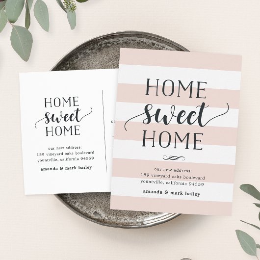Charming Stripe | Verplaatsingsaankondiging Aankondigingskaart