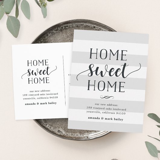 Charming Stripe | Verplaatsingsaankondiging Aankondigingskaart