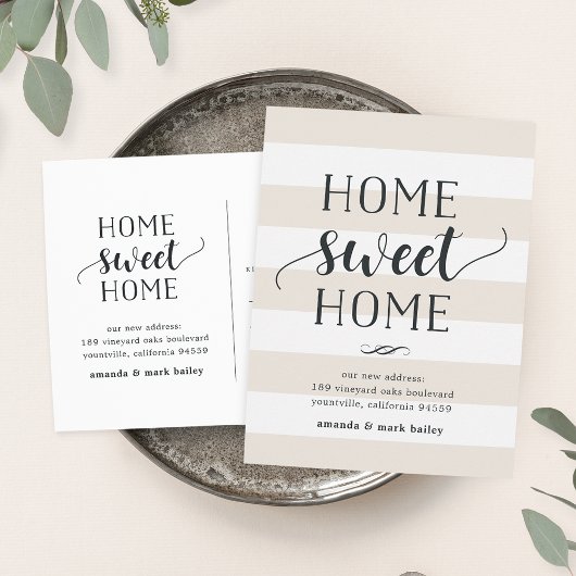 Charming Stripe | Verplaatsingsaankondiging Aankondigingskaart