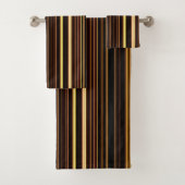 Charming Stripe Yellow Brown Bad Handdoek (Insitu)