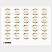 Charming Sunflower Eucalyptus Thank You Ronde Sticker (Vel)