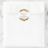 Charming Sunflower Eucalyptus Thank You Ronde Sticker (Tas)