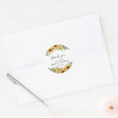 Charming Sunflower Eucalyptus Thank You Ronde Sticker (Envelop)