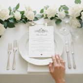 Charming Swan Pair Love Wedding drinks Menu Card