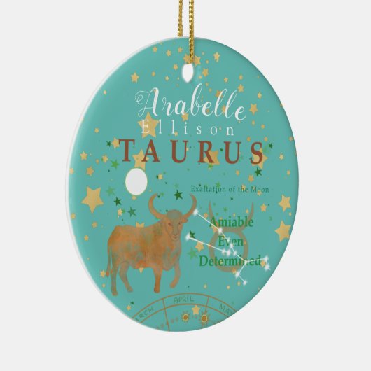 Charming Taurus Zodiac Keramisch Ornament (Rechts)