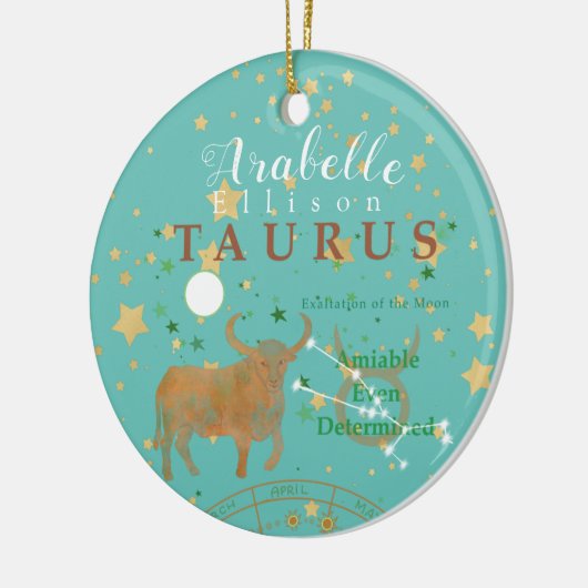 Charming Taurus Zodiac Keramisch Ornament (Links)