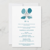Charming Teal Church Christian Wedding Kaart (Voorkant)