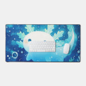 Charming Teal Gill Axolotl Underwater World Bureaumat (Keyboard & Muis)