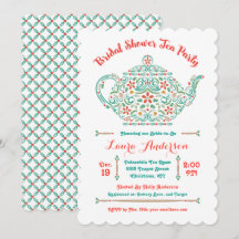 Charming Teapot Bridal Shower Invitation
