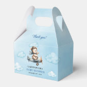 Charming Teddy Bear Aviator Blue Brown Boy Shower  Bedankdoosjes (Voorkant Zijde)
