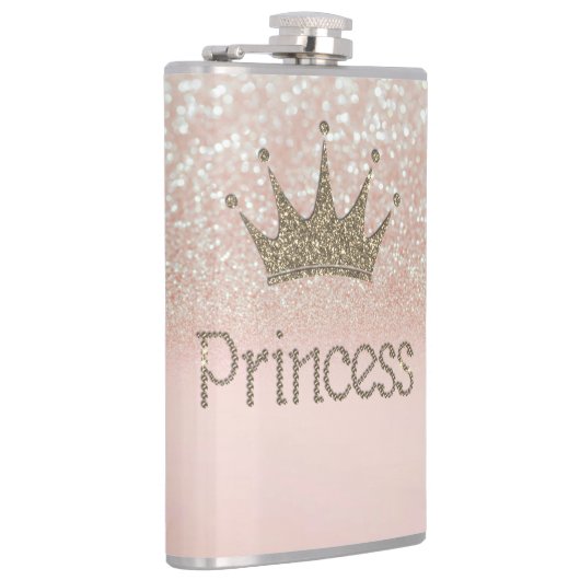 Charming, Tiara, Princess, Glitter Bokeh Heupfles (Rechts)