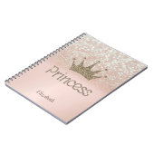 Charming Tiara, prinses, Glitter Bokeh Notitieboek (Linkerzijde)