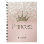 Charming Tiara, prinses, Glitter Bokeh Notitieboek (Voorkant)