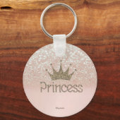 Charming Tiara, prinses, Glitter Bokeh Sleutelhanger (Voorkant)