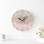 Charming Tiara, prinses, Glittery Bokeh Grote Klok (Huis)