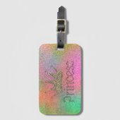 Charming Tiara, prinses, kleurrijk glitter Bagagelabel (Voorkant (verticaal))