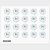 Charming Trendy Joy Blue Green Holiday Ronde Sticker (Vel)