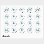 Charming Trendy Joy Blue Green Holiday Vierkante Sticker (Vel)