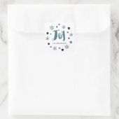Charming Trendy Joy Blue Green Holiday Vierkante Sticker (Tas)