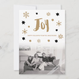 Charming Trendy Joy Holiday Foto Feestdagenkaart