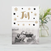 Charming Trendy Joy Holiday Foto Feestdagenkaart (Staand voorkant)