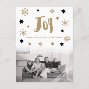 Charming Trendy Joy Holiday Foto Feestdagenkaart