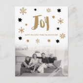 Charming Trendy Joy Holiday Foto Feestdagenkaart (Voorkant)