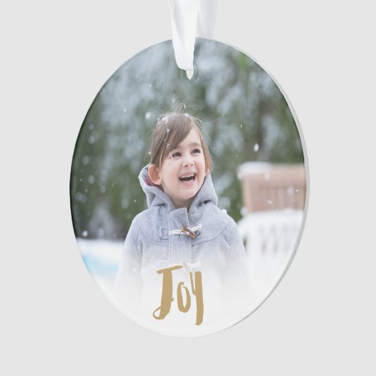 Charming Trendy Joy Holiday Foto Ornament (voorkant)