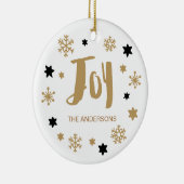 Charming Trendy Joy Holiday Keramisch Ornament (Rechts)