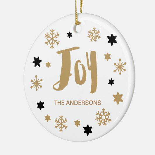 Charming Trendy Joy Holiday Keramisch Ornament (Links)