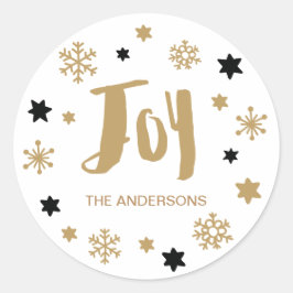 Charming Trendy Joy Holiday Ronde Sticker