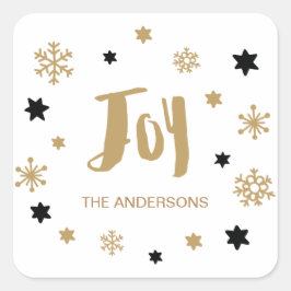 Charming Trendy Joy Holiday Vierkante Sticker