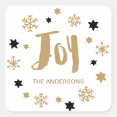 Charming Trendy Joy Holiday Vierkante Sticker (Voorkant)