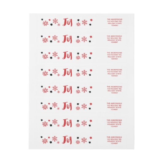 Charming Trendy Joy Red Holiday (Vel)