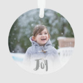 Charming Trendy Joy Silver Holiday Foto Ornament (achterkant)