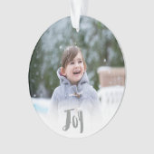 Charming Trendy Joy Silver Holiday Foto Ornament (voorkant)
