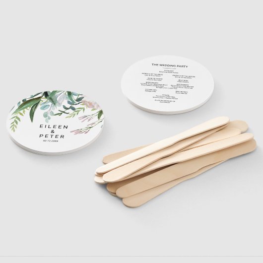 Charming Tropical Floral and Greenery Wedding Handwaaier (Niet-gemonteerd)