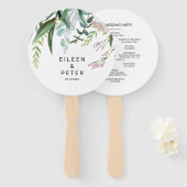 Charming Tropical Floral and Greenery Wedding Handwaaier (Voorkant en achterkant)