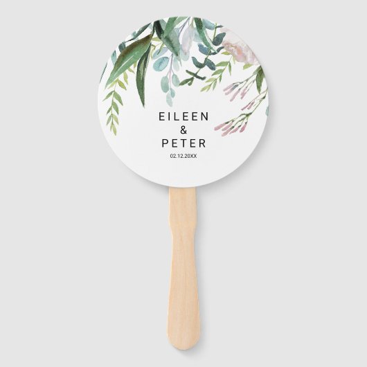 Charming Tropical Floral and Greenery Wedding Handwaaier (Voorkant)