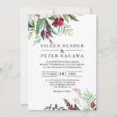 Charming Tropical Floral and Greenery Wedding Kaart (Voorkant)