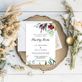 Charming Tropical Floral Greenery Spain Wedding Kaart