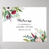 Charming Tropical Floral Greenery Welcome Wedding Poster (Voorkant)