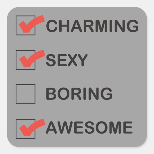 Charming Vierkante Sticker (Voorkant)