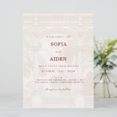 Charming, vintage, arch wedding invitation (Staand voorkant)