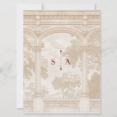 Charming, vintage, arch wedding invitation (Achterkant)
